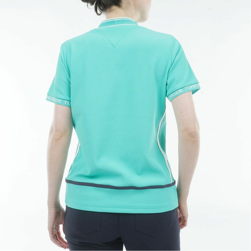 トミー ヒルフィガー ゴルフ TOMMY HILFIGER GOLF レディース ストレッチコードピケ モックネックシャツ THLA630 ブルーグリーン