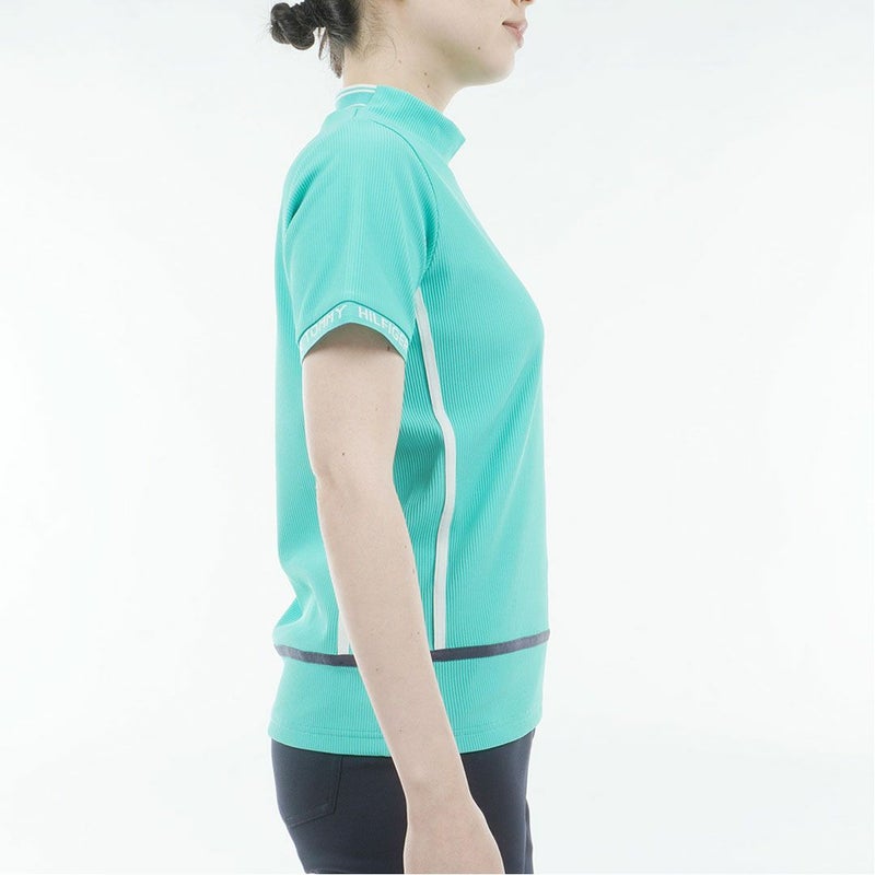 トミー ヒルフィガー ゴルフ TOMMY HILFIGER GOLF レディース ストレッチコードピケ モックネックシャツ THLA630 ブルーグリーン