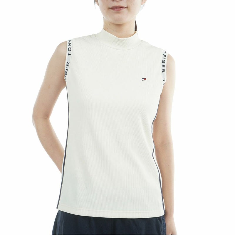 トミー ヒルフィガー ゴルフ TOMMY HILFIGER GOLF レディース ストレッチコードピケ ノースリーブモックシャツ THLA631 オフホワイト