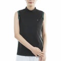 トミー ヒルフィガー ゴルフ TOMMY HILFIGER GOLF レディース ストレッチコードピケ ノースリーブモックシャツ THLA631 ブラック