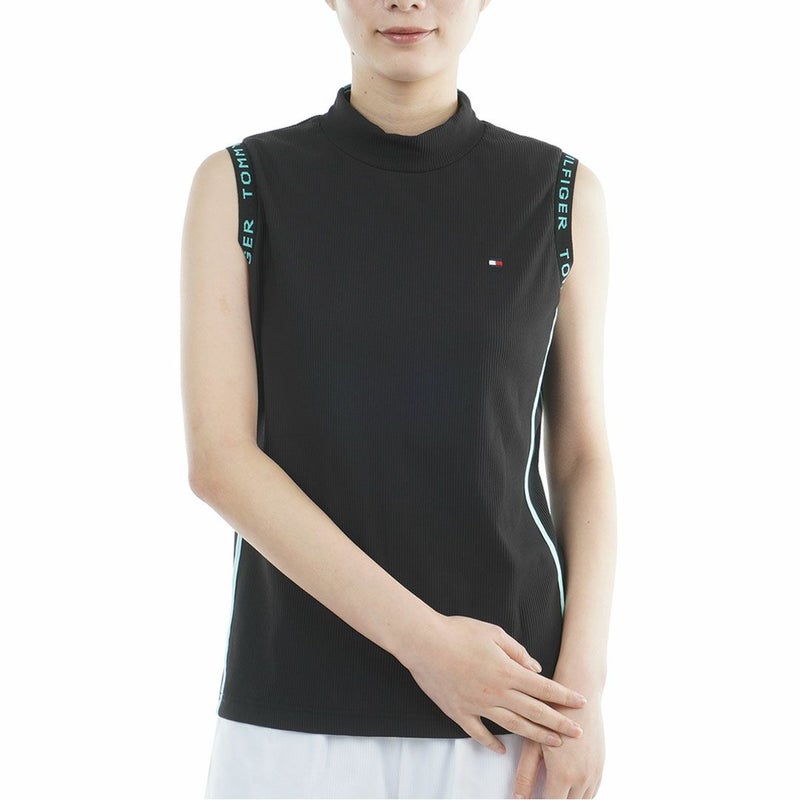 トミー ヒルフィガー ゴルフ TOMMY HILFIGER GOLF レディース ストレッチコードピケ ノースリーブモックシャツ THLA631 ブラック