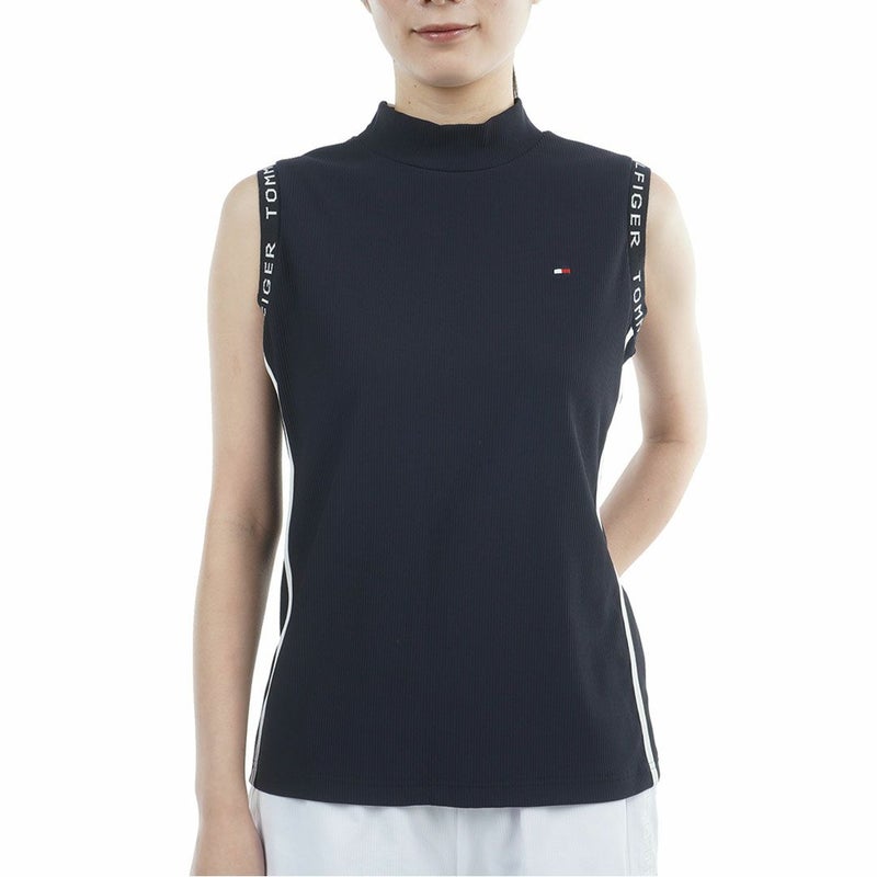 トミー ヒルフィガー ゴルフ TOMMY HILFIGER GOLF レディース ストレッチコードピケ ノースリーブモックシャツ THLA631 ネイビー