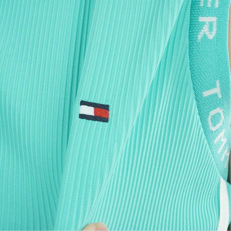 トミー ヒルフィガー ゴルフ TOMMY HILFIGER GOLF レディース ストレッチコードピケ ノースリーブモックシャツ THLA631 ブルーグリーン