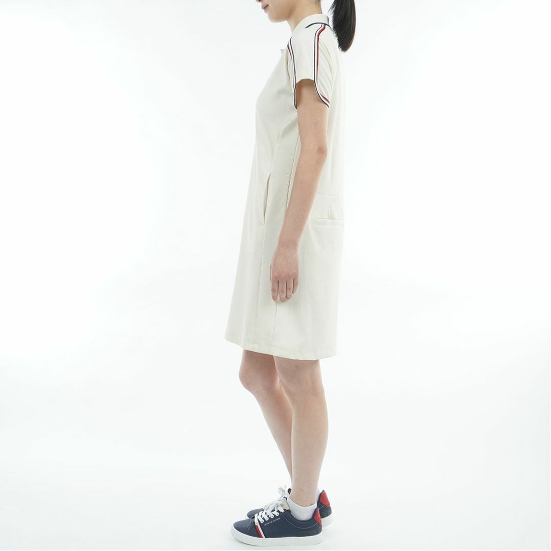 Tommy Hilfiger Golf トミーヒルフィガーゴルフ レディース ゴルフウェア 半袖 ワンピース オフホワイト 詳細2