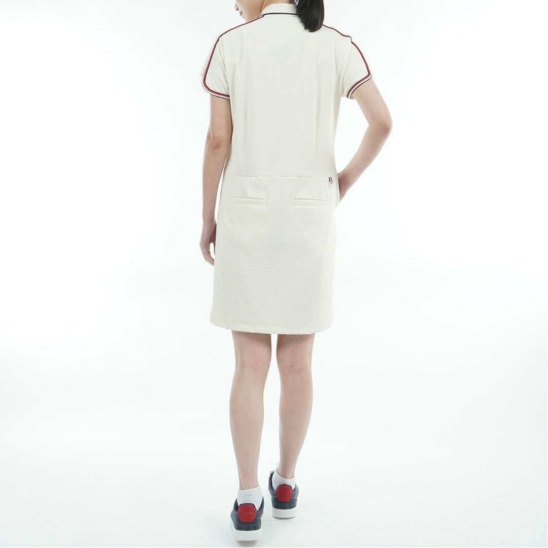 Tommy Hilfiger Golf トミーヒルフィガーゴルフ レディース ゴルフウェア 半袖 ワンピース オフホワイト 詳細3