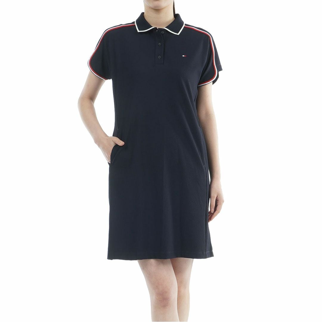Tommy Hilfiger Golf トミーヒルフィガーゴルフ レディース ゴルフウェア 半袖 ワンピース ネイビー