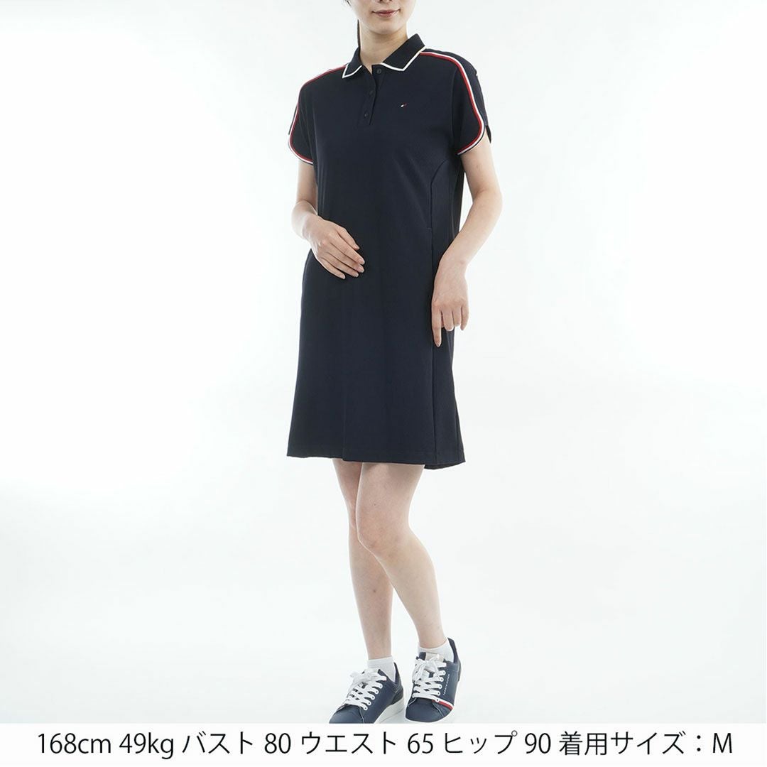Tommy Hilfiger Golf トミーヒルフィガーゴルフ レディース ゴルフウェア 半袖 ワンピース ネイビー 詳細1
