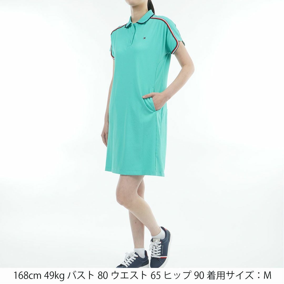 Tommy Hilfiger Golf トミーヒルフィガーゴルフ レディース ゴルフウェア 半袖 ワンピース ブルーグリーン 詳細1