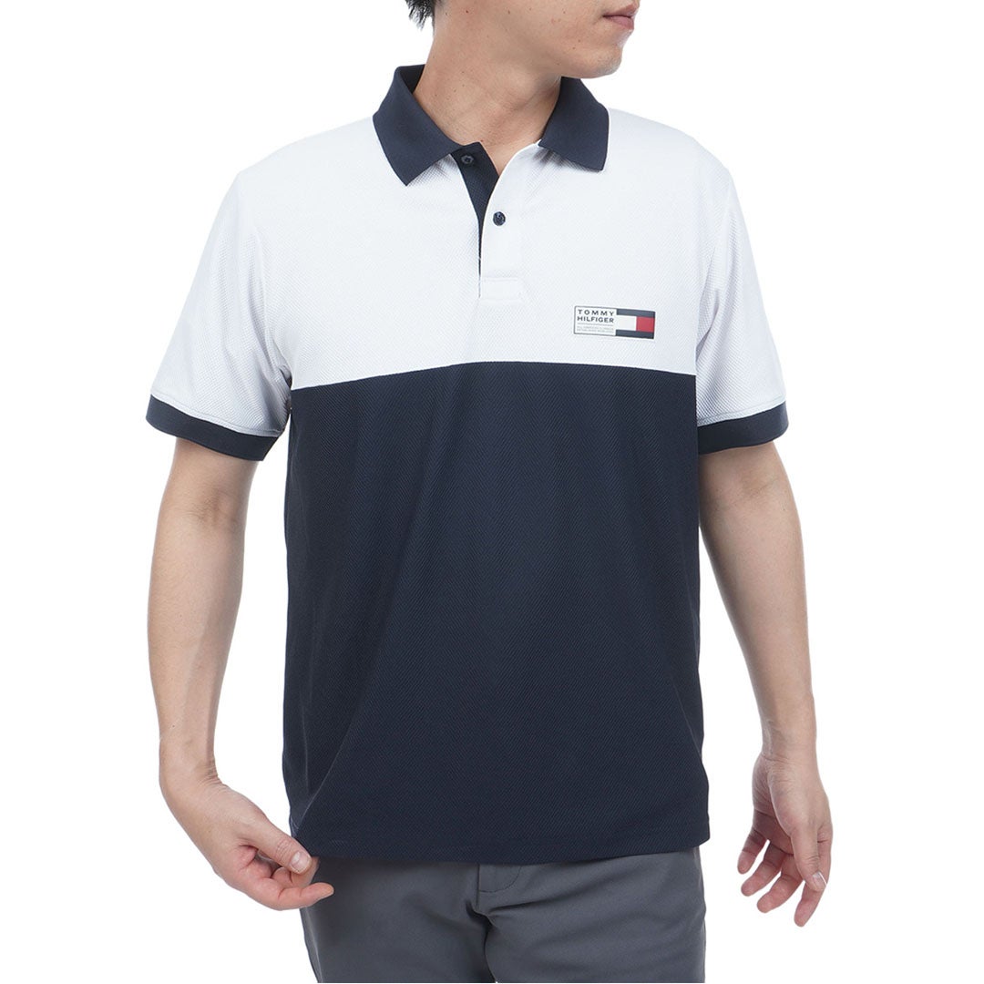 新品未使用 トミーヒルフィガーGOLF L ボーダーポロシャツ トミーヒルフィガー ゴルフ メンズ マルチボーダー 半袖ポロシャツ