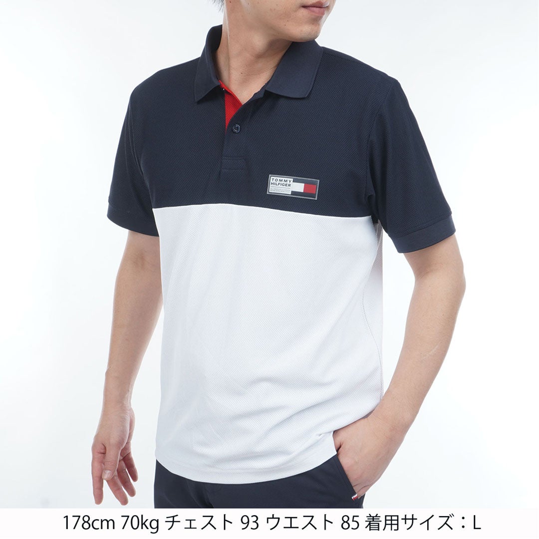 TommyHilfigerGolf トミー ヒルフィガー メンズ 半袖ポロシャツ ネイビー 詳細1