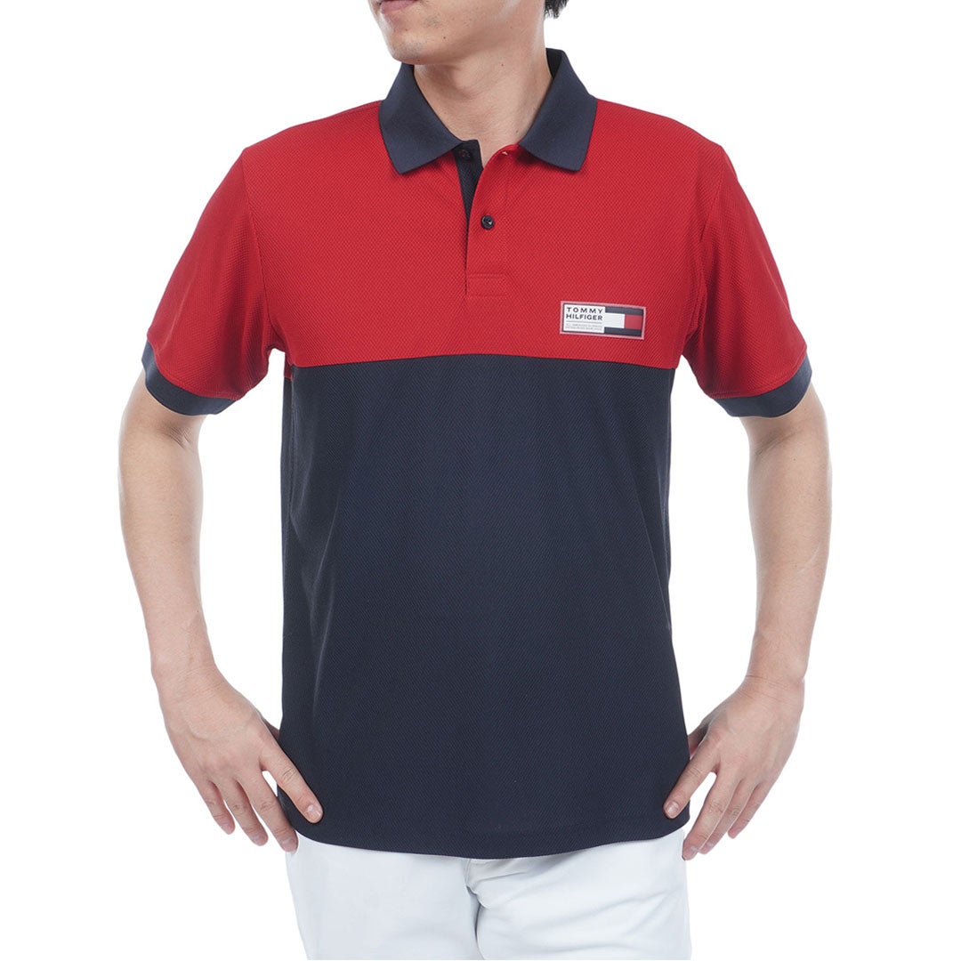 TommyHilfigerGolf トミー ヒルフィガー メンズ 半袖ポロシャツ レッド
