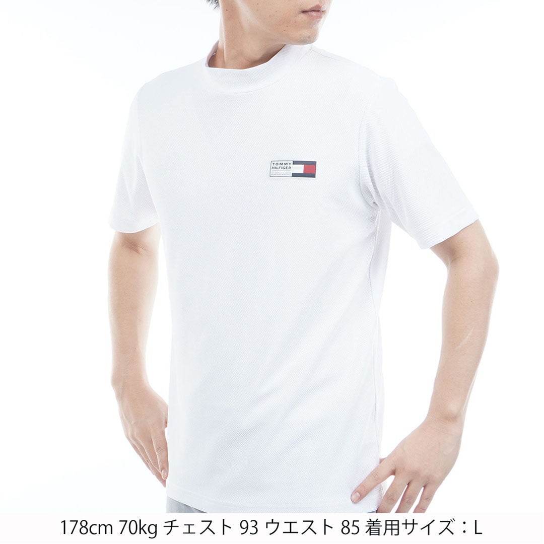 TommyHilfigerGolf トミー ヒルフィガー メンズ 半袖モックネックシャツ THMA603 ホワイト 詳細1