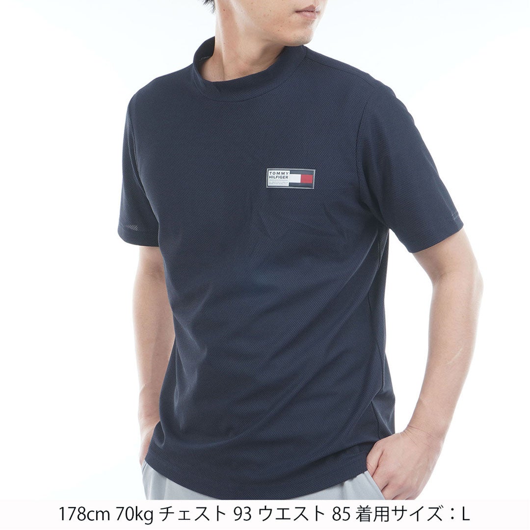 TommyHilfigerGolf トミー ヒルフィガー メンズ 半袖モックネックシャツ THMA603 ネイビー 詳細1