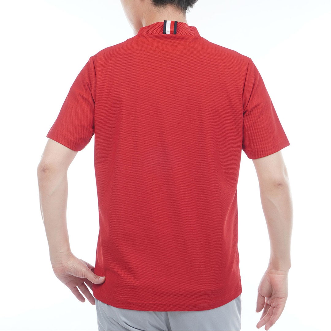 TommyHilfigerGolf トミー ヒルフィガー メンズ 半袖モックネックシャツ THMA603 レッド 詳細2