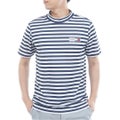 TommyHilfigerGolf トミー ヒルフィガー メンズ 半袖モックネックシャツ THMA603 ボーダー ホワイトネイビー