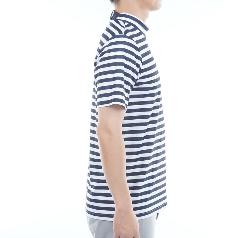 TommyHilfigerGolf トミー ヒルフィガー メンズ 半袖モックネックシャツ THMA603 ボーダー ホワイトネイビー 詳細4