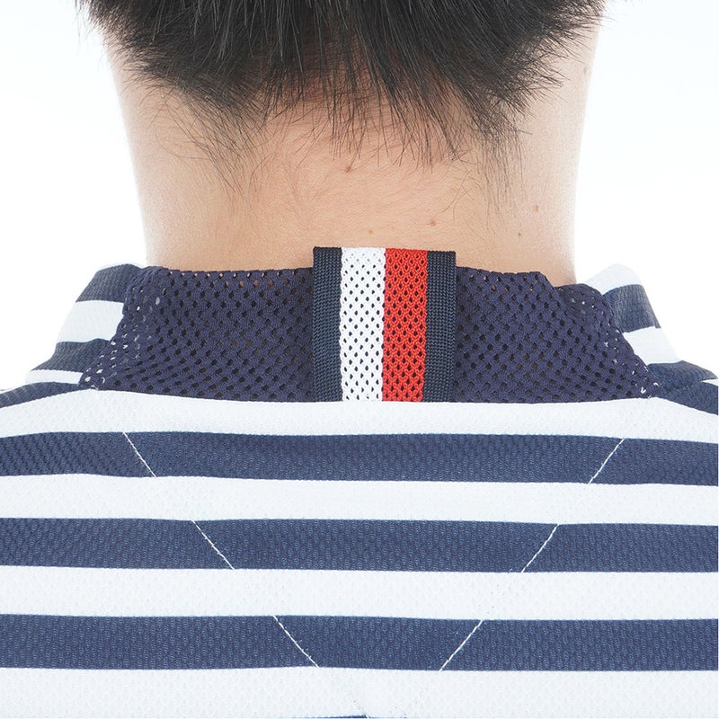 TommyHilfigerGolf トミー ヒルフィガー メンズ 半袖モックネックシャツ THMA603 ボーダー ホワイトネイビー 詳細6