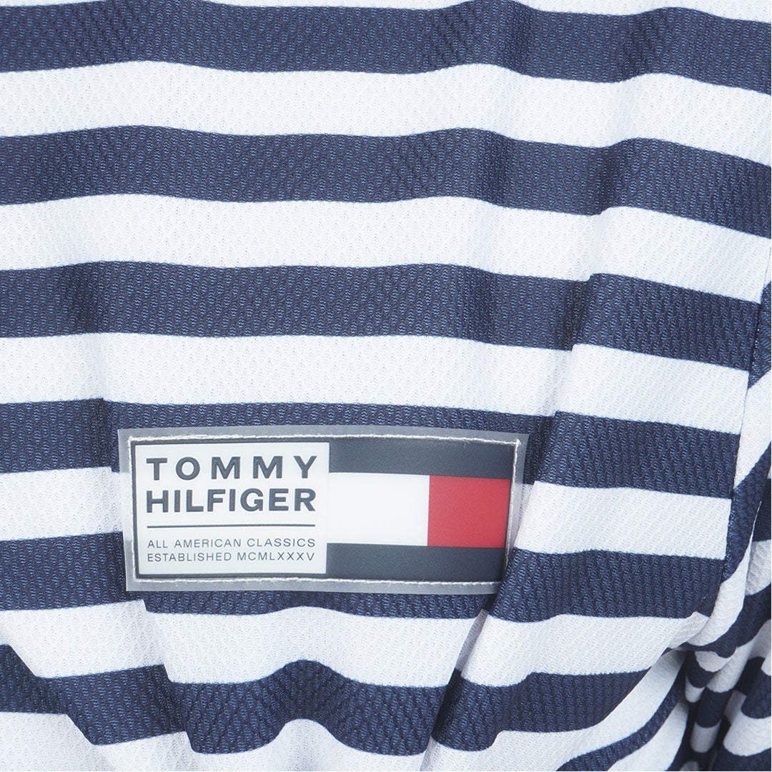 TommyHilfigerGolf トミー ヒルフィガー メンズ 半袖モックネックシャツ THMA603 ボーダー ホワイトネイビー 詳細8