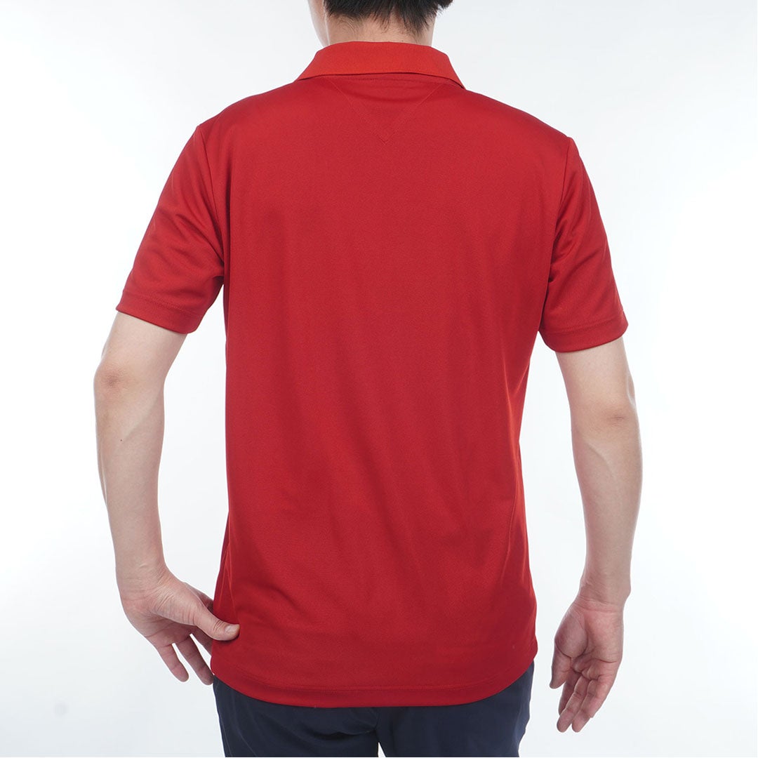 トミー ヒルフィガー ゴルフ TOMMY HILFIGER GOLF メンズ フラッグロゴ 半袖ポロシャツ THMA604 レッド