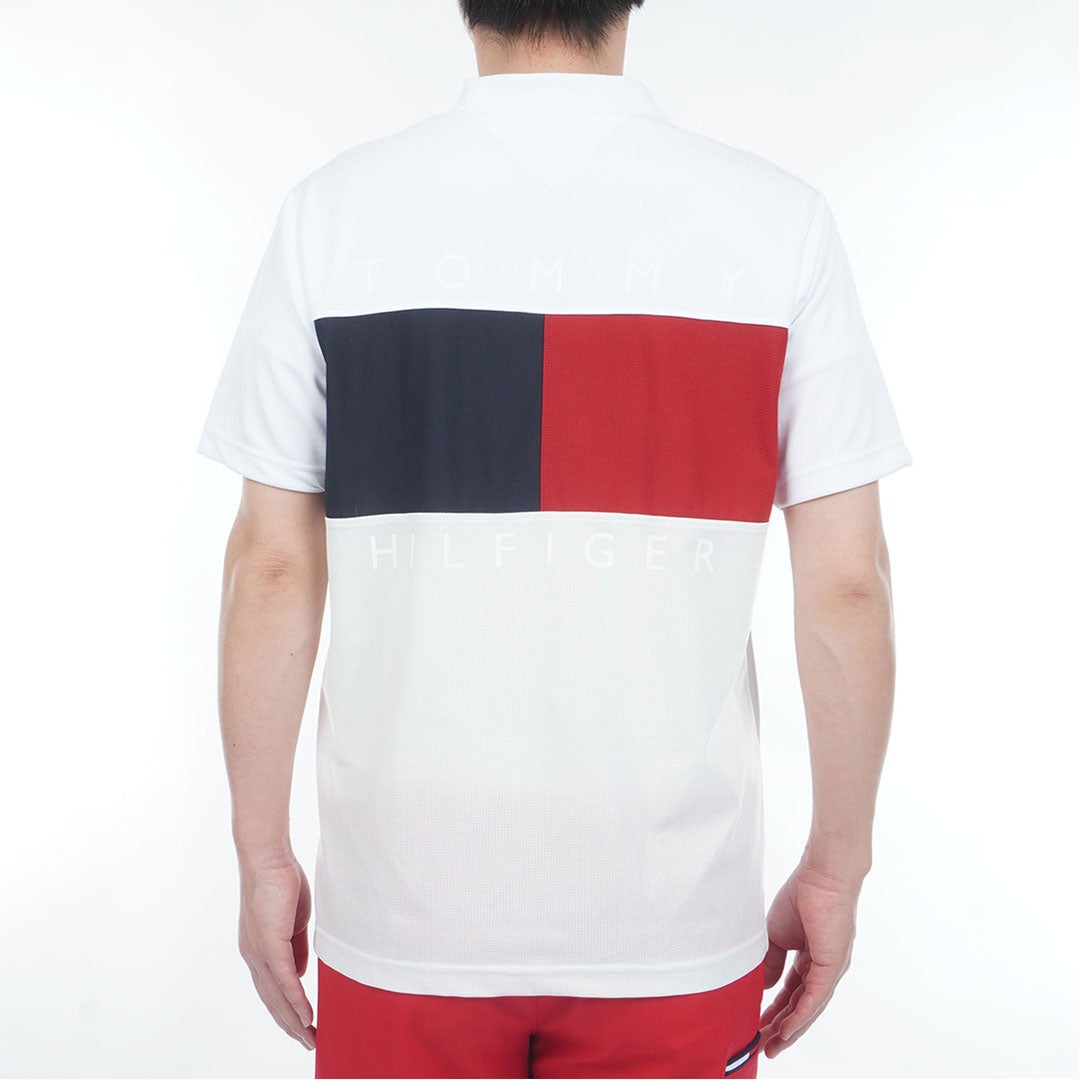 トミー ヒルフィガー ゴルフ TOMMY HILFIGER GOLF メンズ ハイブリッド 半袖モックシャツ THMA605 ホワイト