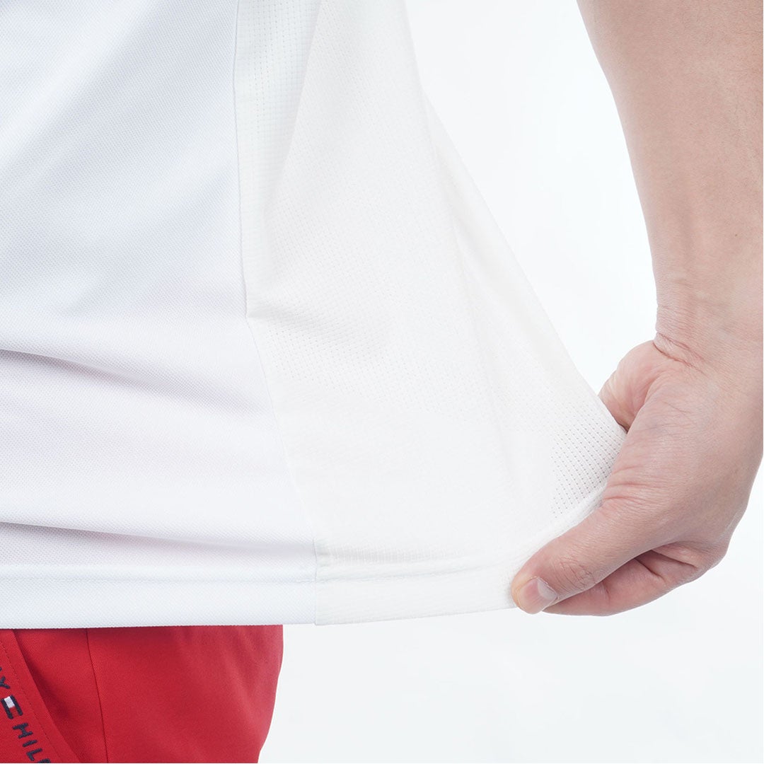 トミー ヒルフィガー ゴルフ TOMMY HILFIGER GOLF メンズ ハイブリッド 半袖モックシャツ THMA605 ホワイト