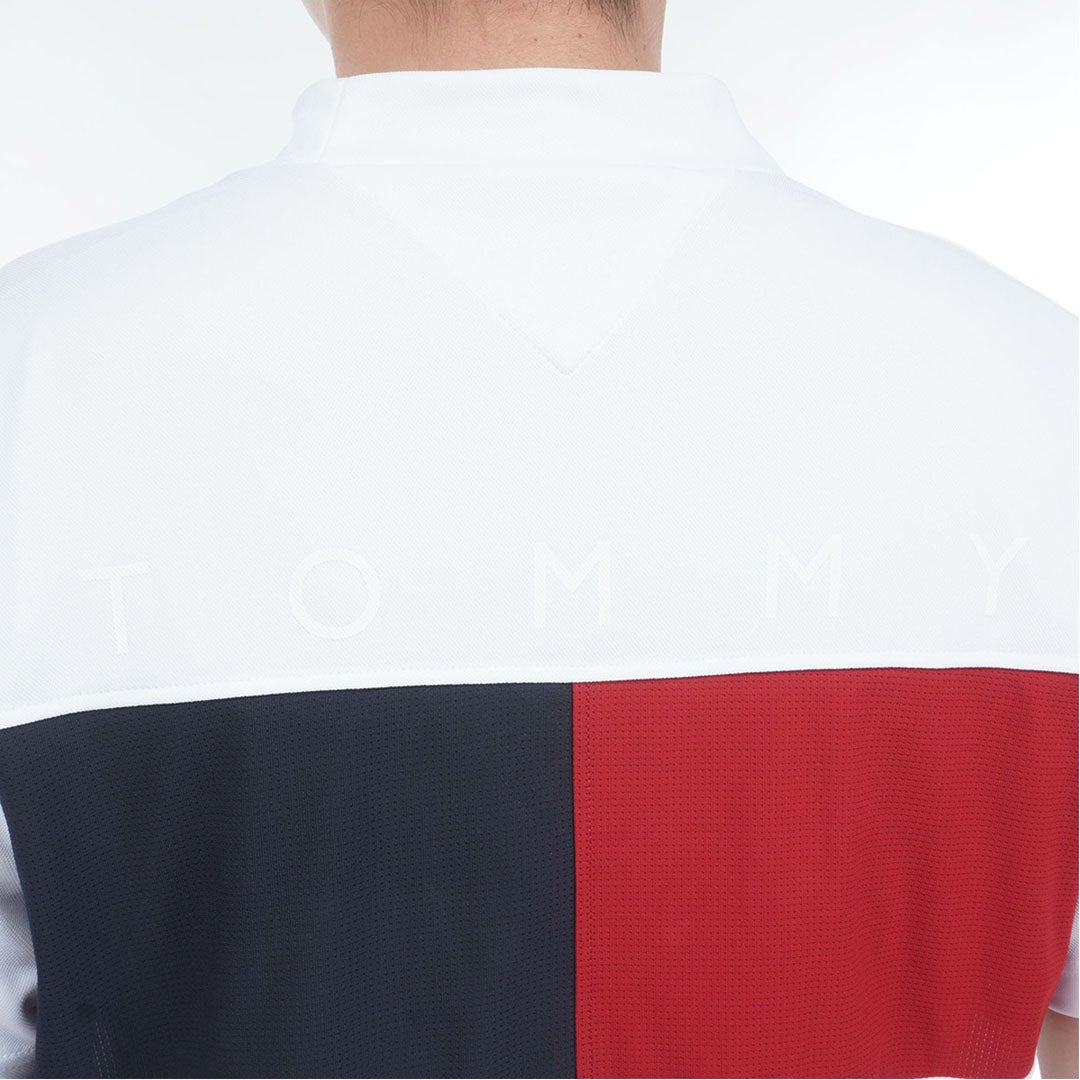 トミー ヒルフィガー ゴルフ TOMMY HILFIGER GOLF メンズ ハイブリッド 半袖モックシャツ THMA605 ホワイト