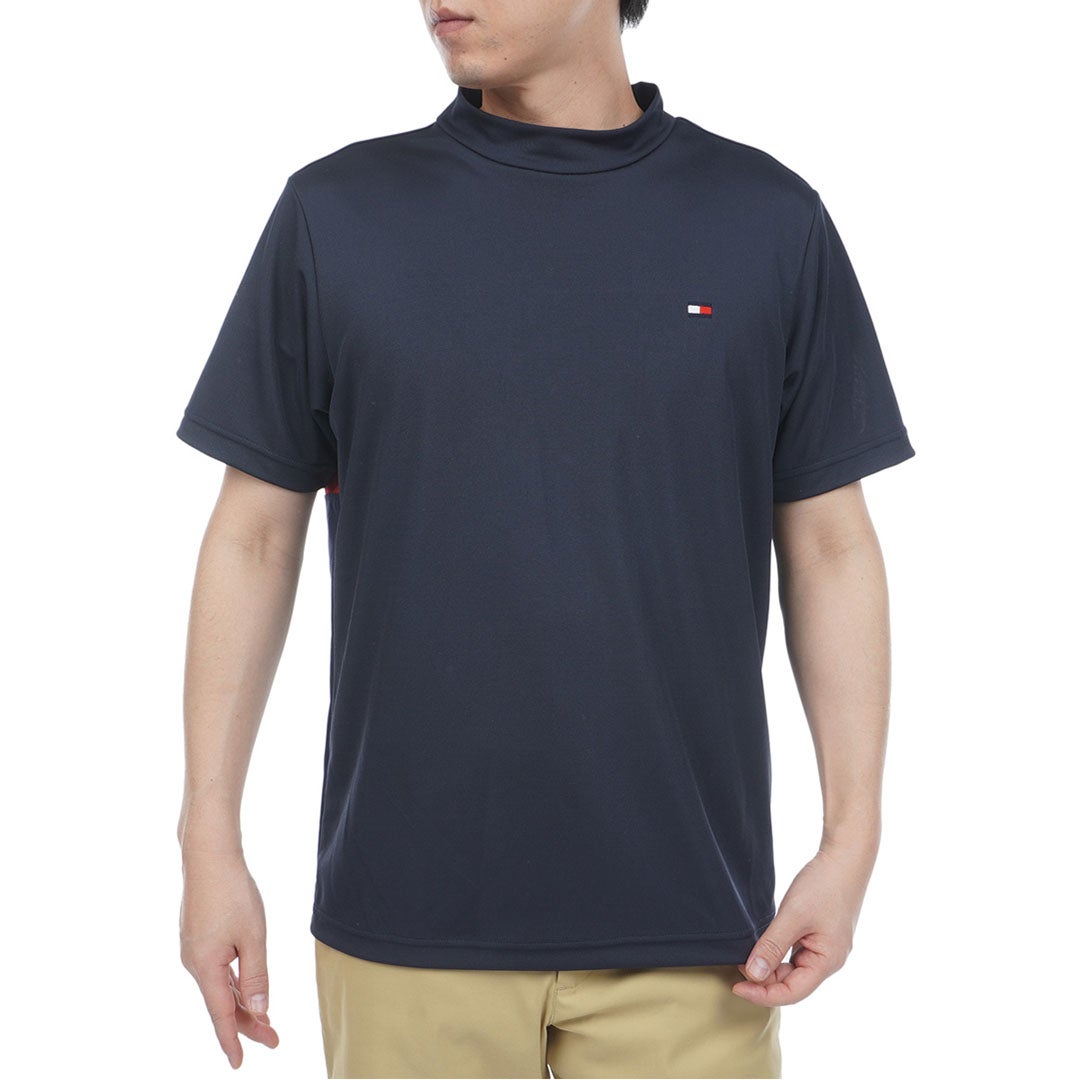 トミー ヒルフィガー ゴルフ TOMMY HILFIGER GOLF メンズ ハイブリッド 半袖モックシャツ THMA605 ネイビー
