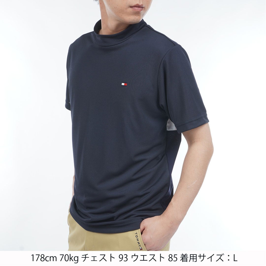 トミー ヒルフィガー ゴルフ TOMMY HILFIGER GOLF メンズ ハイブリッド 半袖モックシャツ THMA605 ネイビー