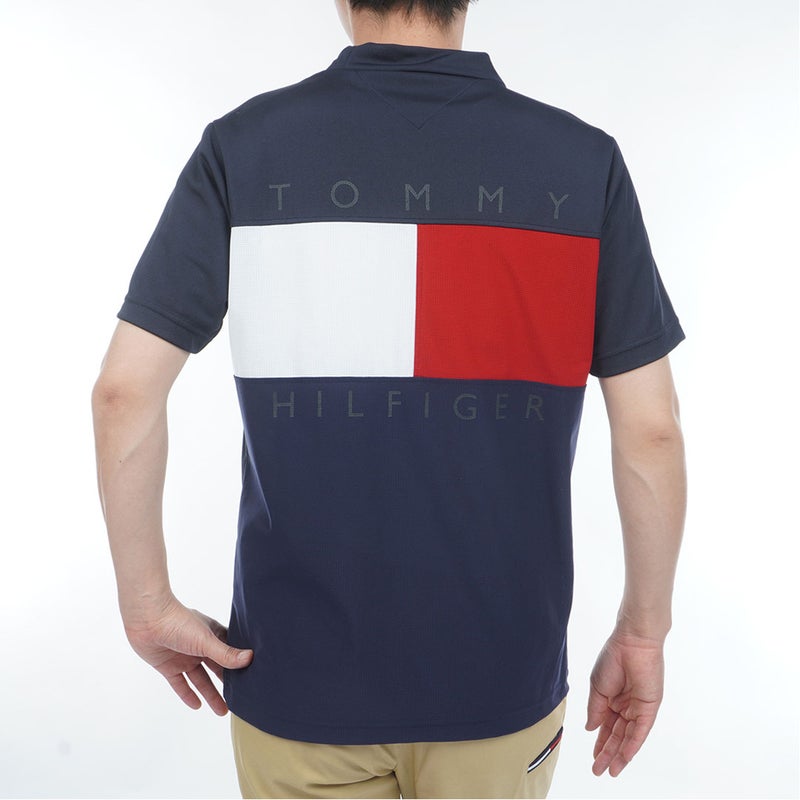 トミー ヒルフィガー ゴルフ TOMMY HILFIGER GOLF メンズ ハイブリッド 半袖モックシャツ THMA605 ネイビー