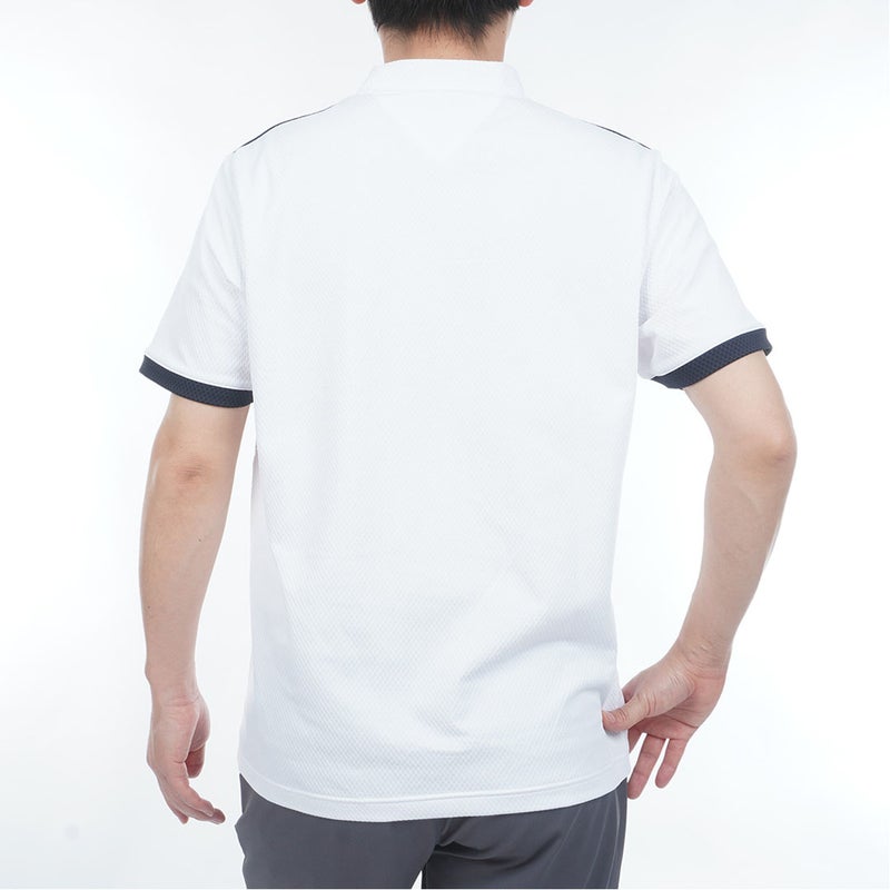 TommyHilfigerGolf トミー ヒルフィガー メンズ ゴルフウェア 半袖モックネックシャツ THMA609 ホワイト 詳細2