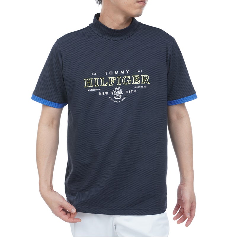 TommyHilfigerGolf トミー ヒルフィガー メンズ ゴルフウェア 半袖モックネックシャツ THMA609 ネイビー