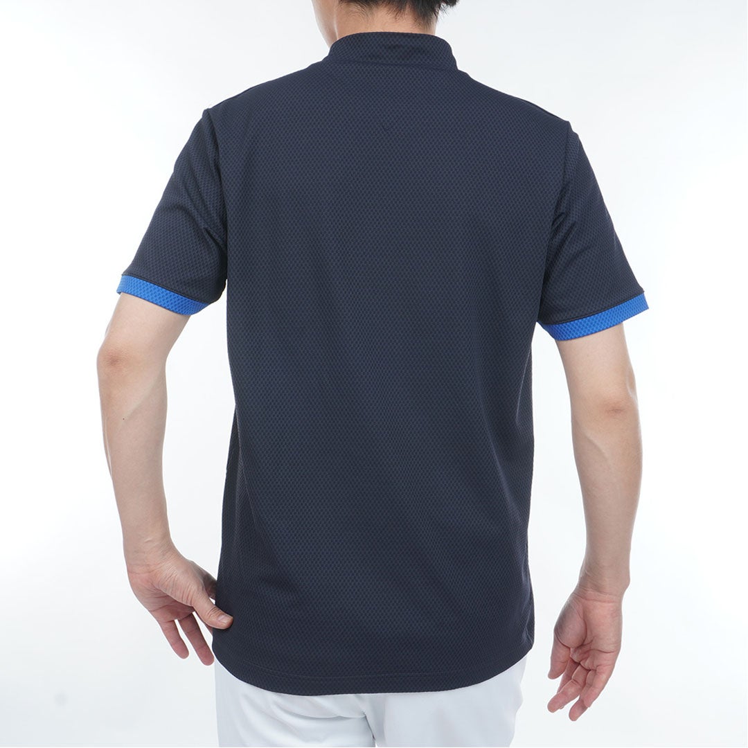 TommyHilfigerGolf トミー ヒルフィガー メンズ ゴルフウェア 半袖モックネックシャツ THMA609 ネイビー 詳細2
