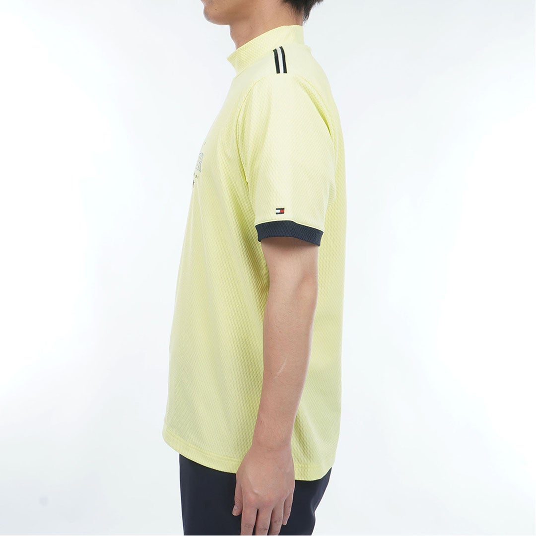 TommyHilfigerGolf トミー ヒルフィガー メンズ ゴルフウェア 半袖モックネックシャツ THMA609 ライムグリーン 詳細2