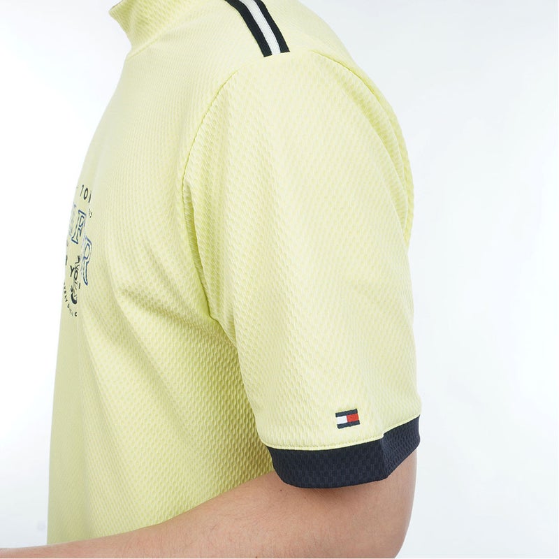 TommyHilfigerGolf トミー ヒルフィガー メンズ ゴルフウェア 半袖モックネックシャツ THMA609 ライムグリーン 詳細6