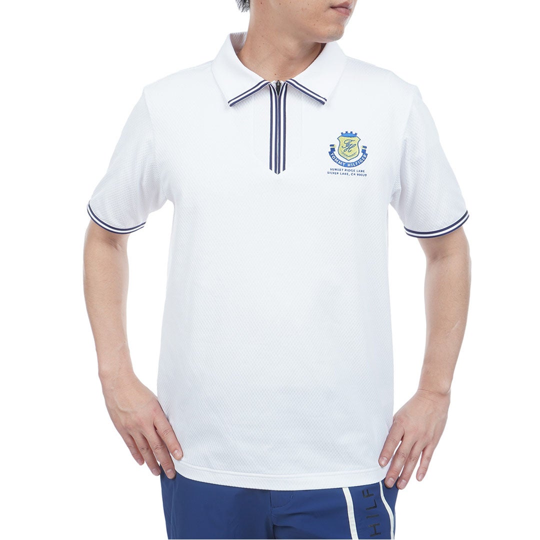 TommyHilfigerGolf トミー ヒルフィガー メンズ ゴルフウェア 半袖ポロシャツ THMA610 ホワイト