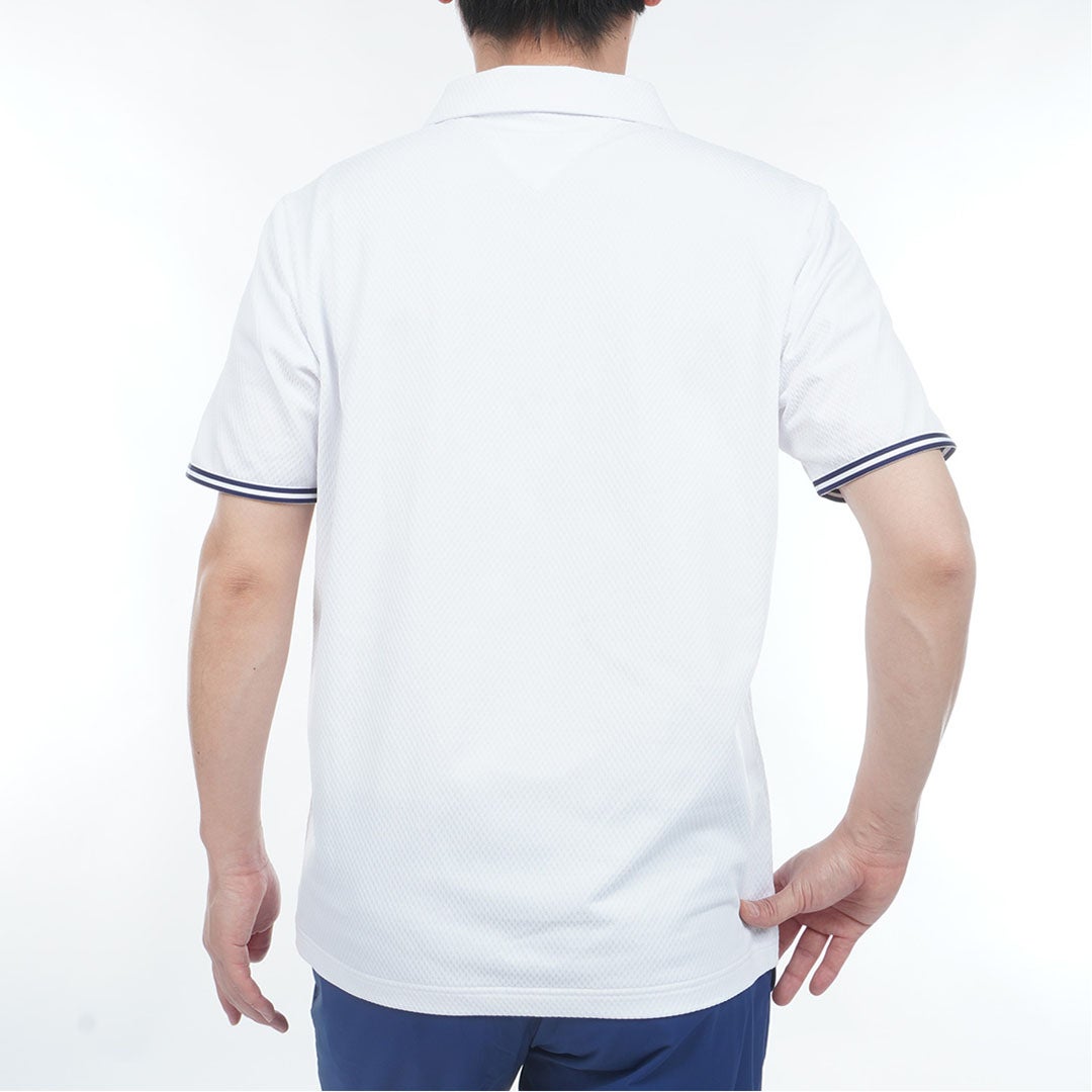 TommyHilfigerGolf トミー ヒルフィガー メンズ ゴルフウェア 半袖ポロシャツ THMA610 ホワイト　詳細2