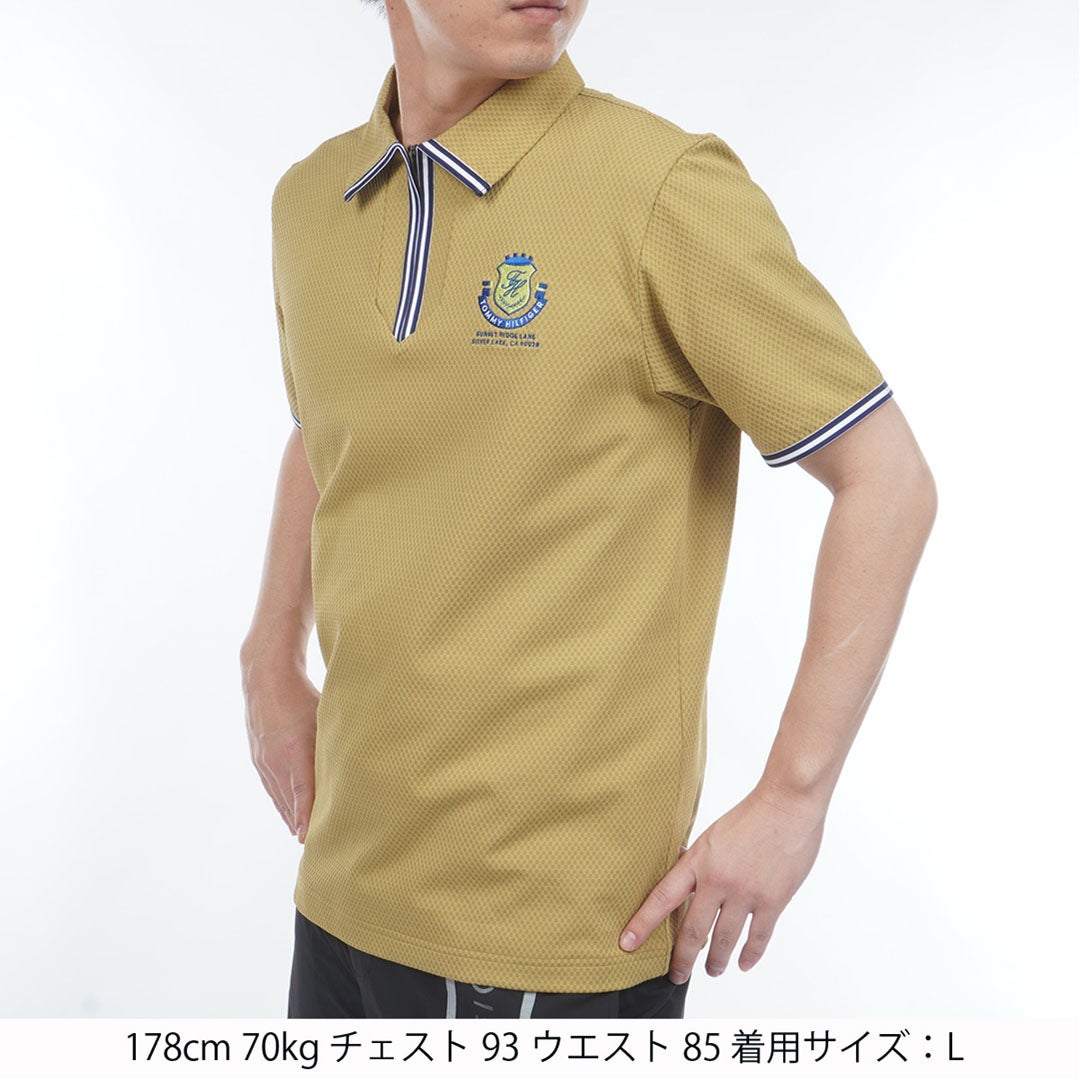 TommyHilfigerGolf トミー ヒルフィガー メンズ ゴルフウェア 半袖ポロシャツ THMA610 キャメル 詳細1