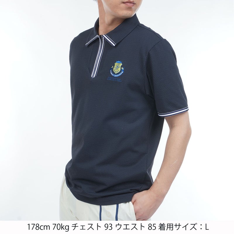 TommyHilfigerGolf トミー ヒルフィガー メンズ ゴルフウェア 半袖ポロシャツ THMA610 ネイビー 詳細1