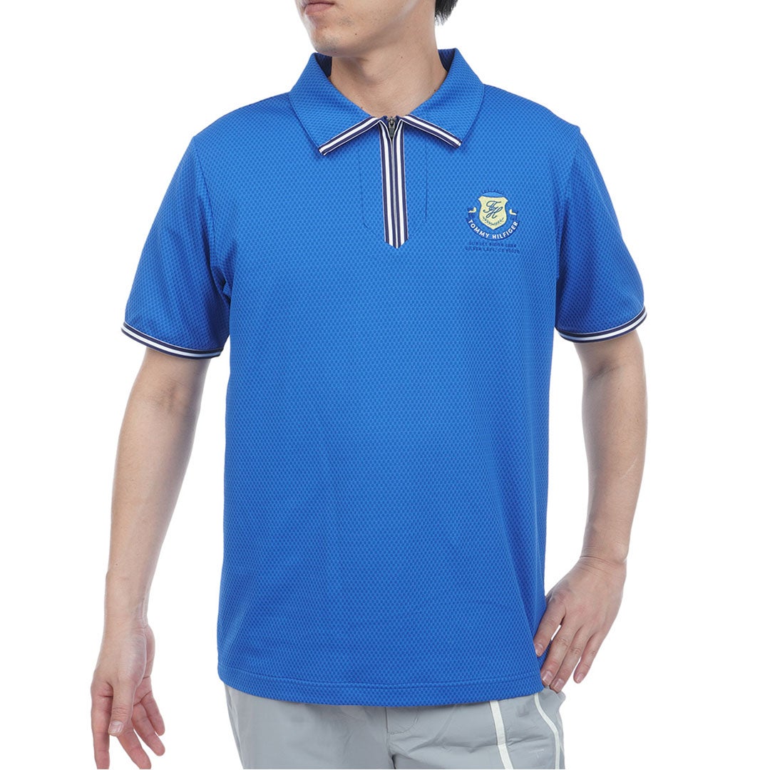 TommyHilfigerGolf トミー ヒルフィガー メンズ ゴルフウェア 半袖ポロシャツ THMA610 ブルー