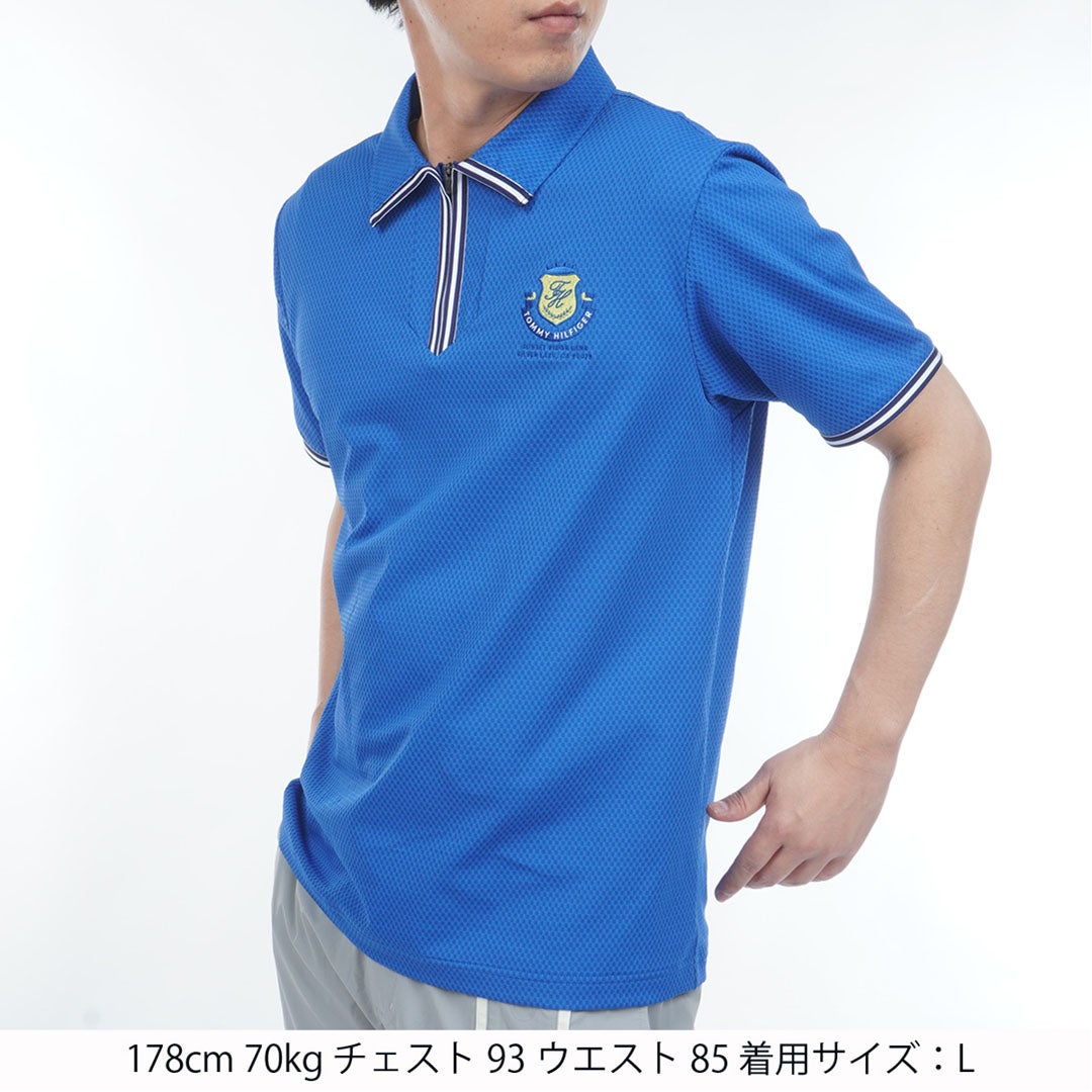 TommyHilfigerGolf トミー ヒルフィガー メンズ ゴルフウェア 半袖ポロシャツ THMA610 ブルー 詳細1
