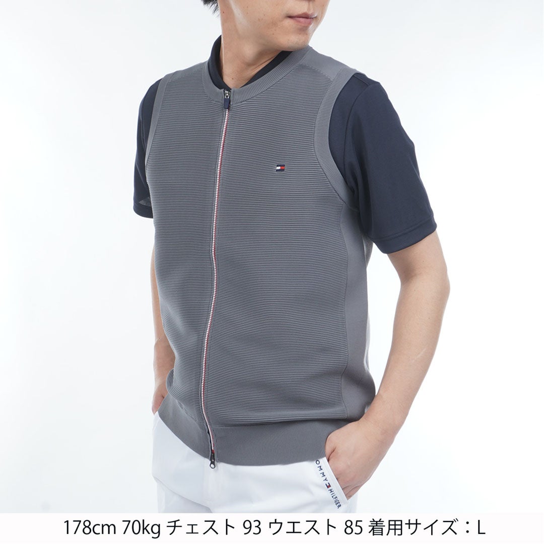 トミーヒルフィガー 中綿 リバーシブルベスト ネイビー M ゴルフウェア 30％OFF】[トミーヒルフィガー]メンズ ノーカラー中綿ベスト | 【公式