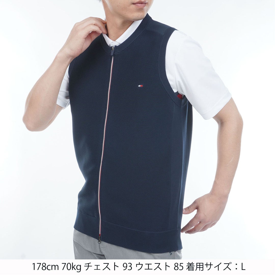 TommyHilfigerGolf トミー ヒルフィガー メンズ ゴルフウェア ベスト THMA611ネイビー  詳細1