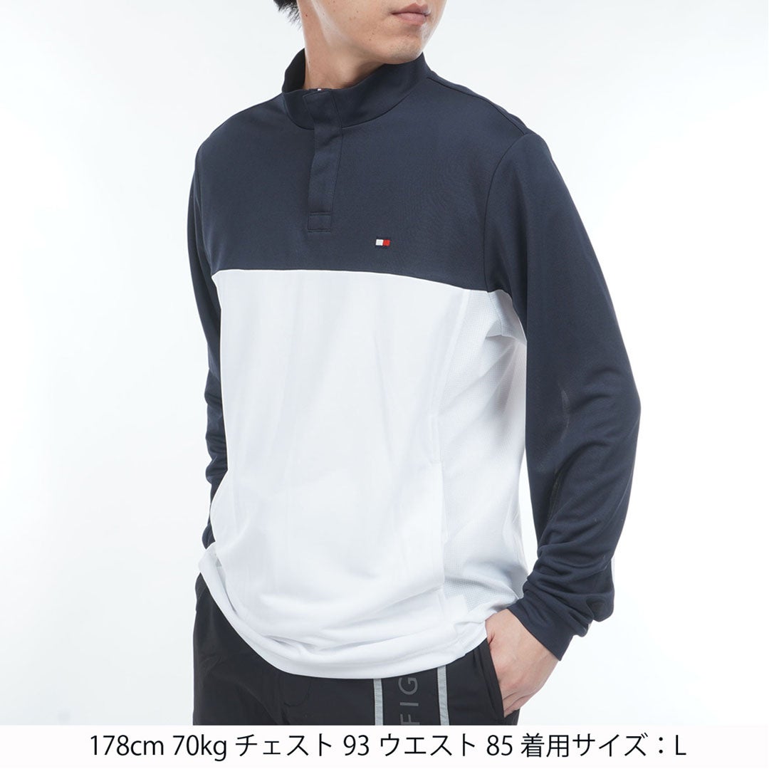 TommyHilfigerGolf トミー ヒルフィガー メンズ ゴルフウェア 長袖シャツ THMA612 ネイビー 詳細1