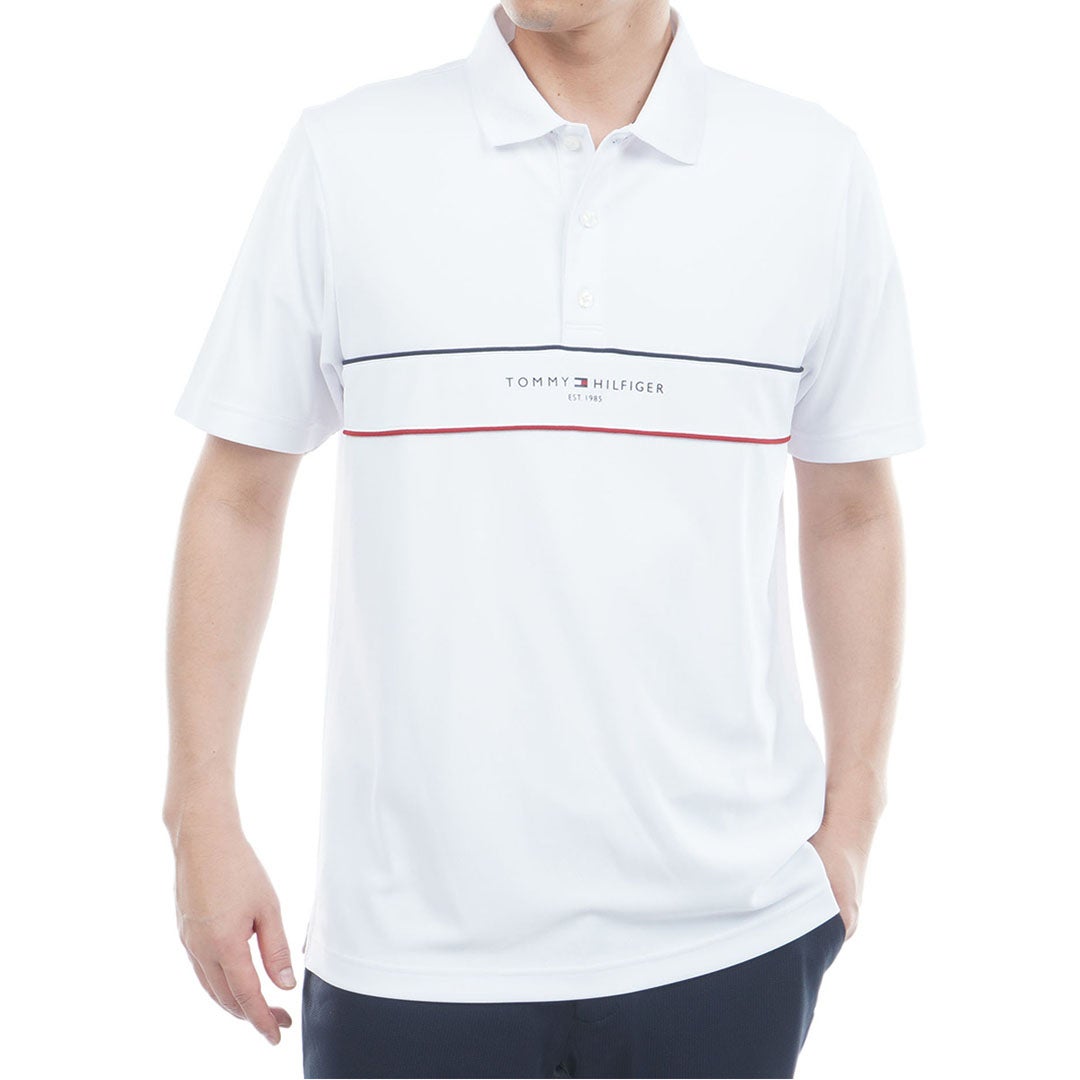 TommyHilfigerGolf トミー ヒルフィガー メンズ ゴルフウェア 半袖ポロシャツ THMA613 ホワイト