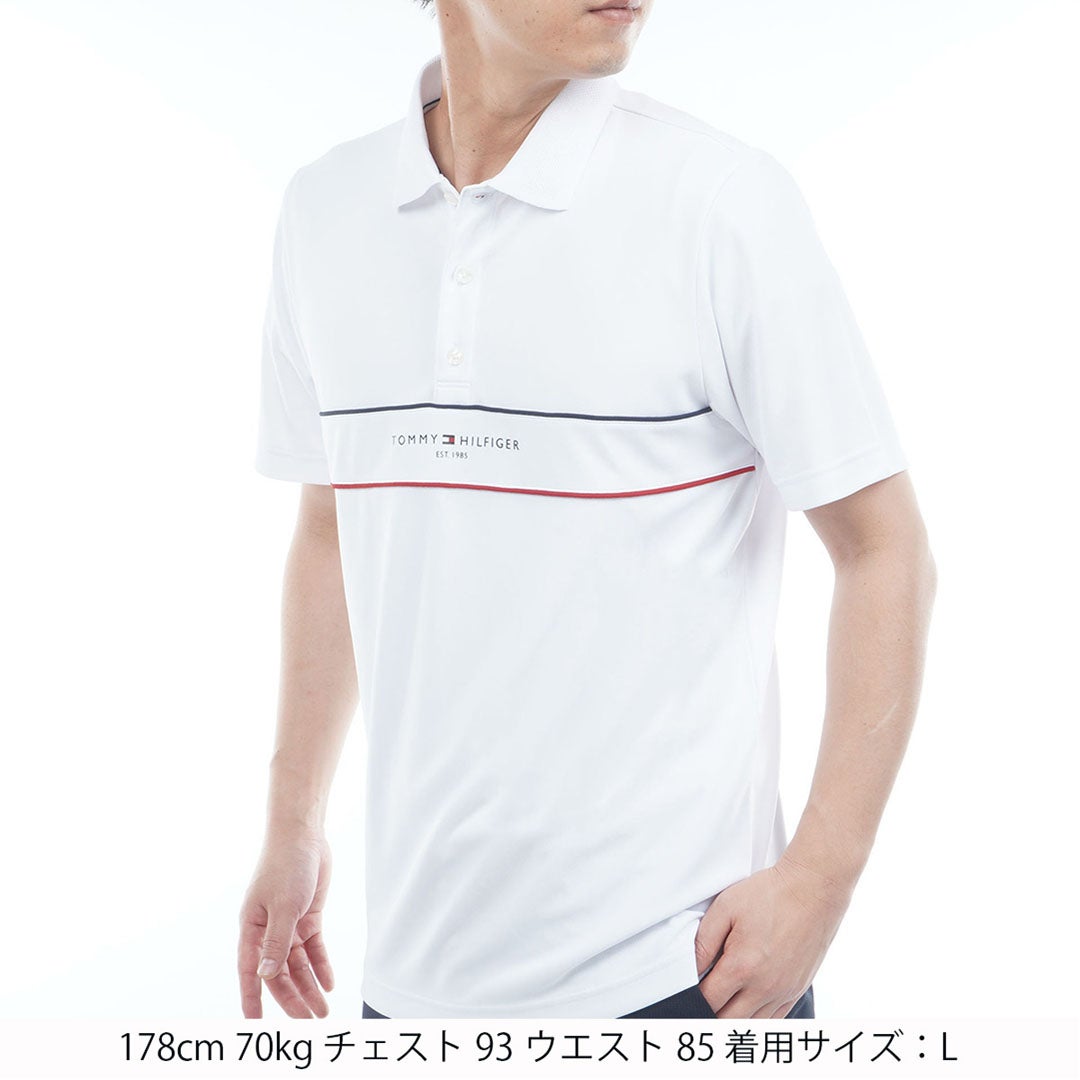 TommyHilfigerGolf トミー ヒルフィガー メンズ ゴルフウェア 半袖ポロシャツ THMA613 ホワイト 詳細1