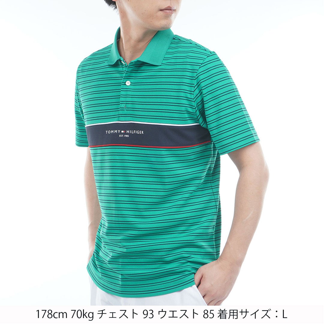 TommyHilfigerGolf トミー ヒルフィガー メンズ ゴルフウェア 半袖ポロシャツ THMA613 グリーン 詳細1