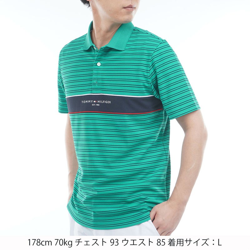 TommyHilfigerGolf トミー ヒルフィガー メンズ ゴルフウェア 半袖ポロシャツ THMA613 グリーン 詳細1