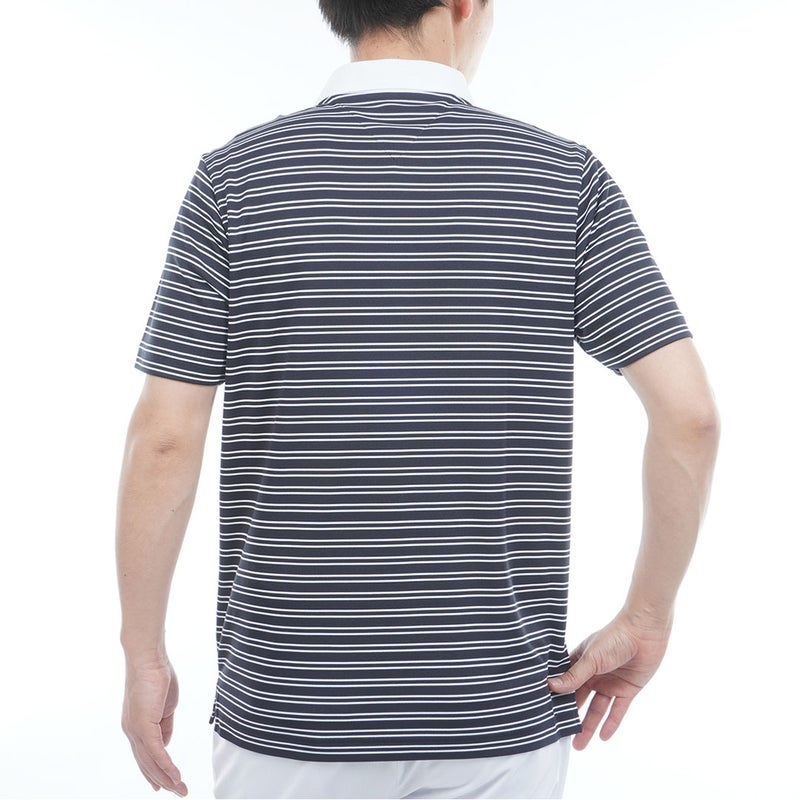 TommyHilfigerGolf トミー ヒルフィガー メンズ ゴルフウェア 半袖ポロシャツ THMA613 ネイビーホワイト 詳細2