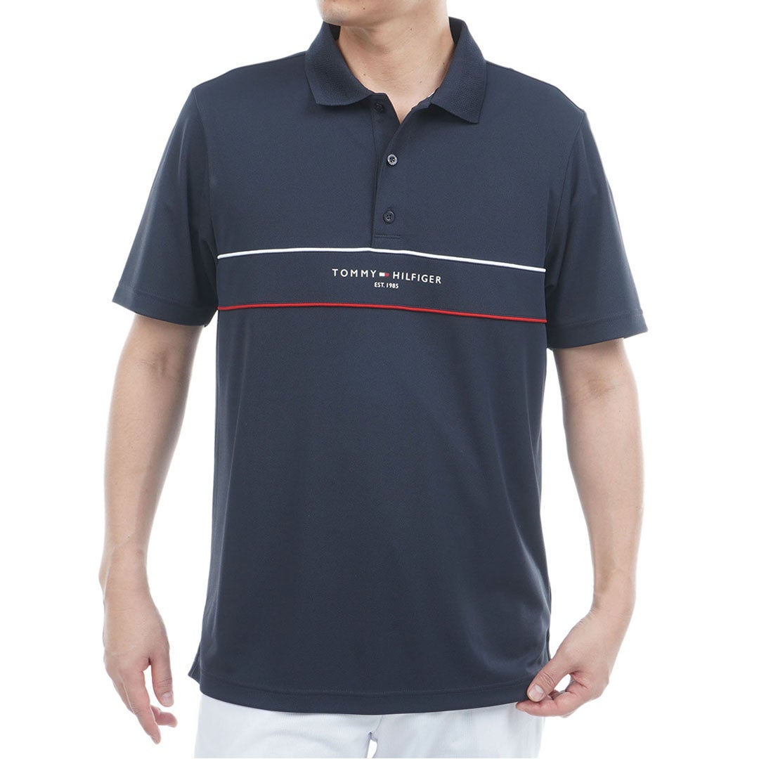 TommyHilfigerGolf トミー ヒルフィガー メンズ ゴルフウェア 半袖ポロシャツ THMA613 ネイビー