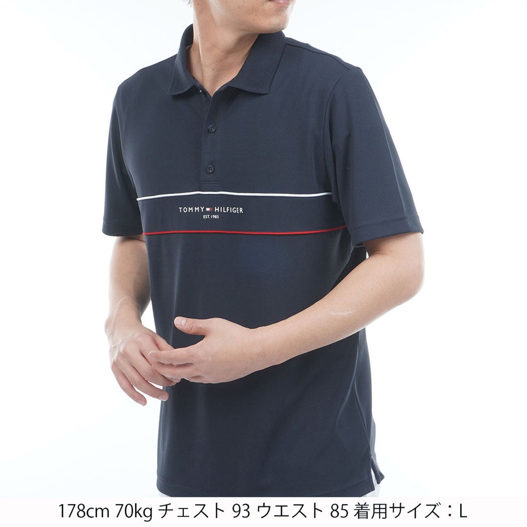 TommyHilfigerGolf トミー ヒルフィガー メンズ ゴルフウェア 半袖ポロシャツ THMA613 ネイビー 詳細1